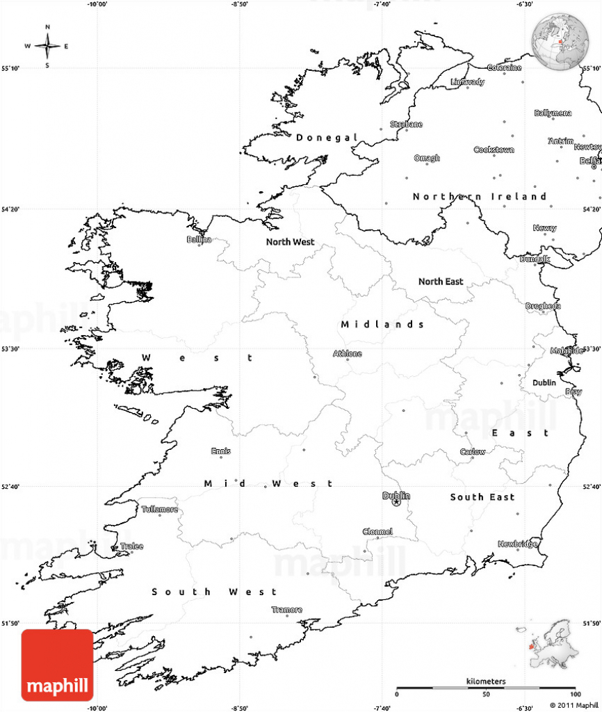 Blank Simple Map Of Ireland pertaining to Printable Blank Map Of Ireland