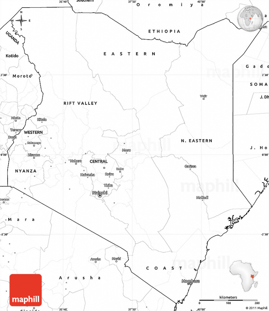 Blank Simple Map Of Kenya inside Printable Map Of Kenya