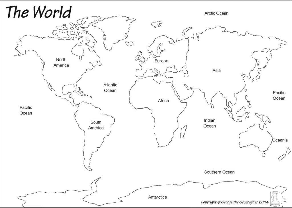 Blank World Map Continents - Ajan.ciceros.co in Printable Map Of Oceans And Continents