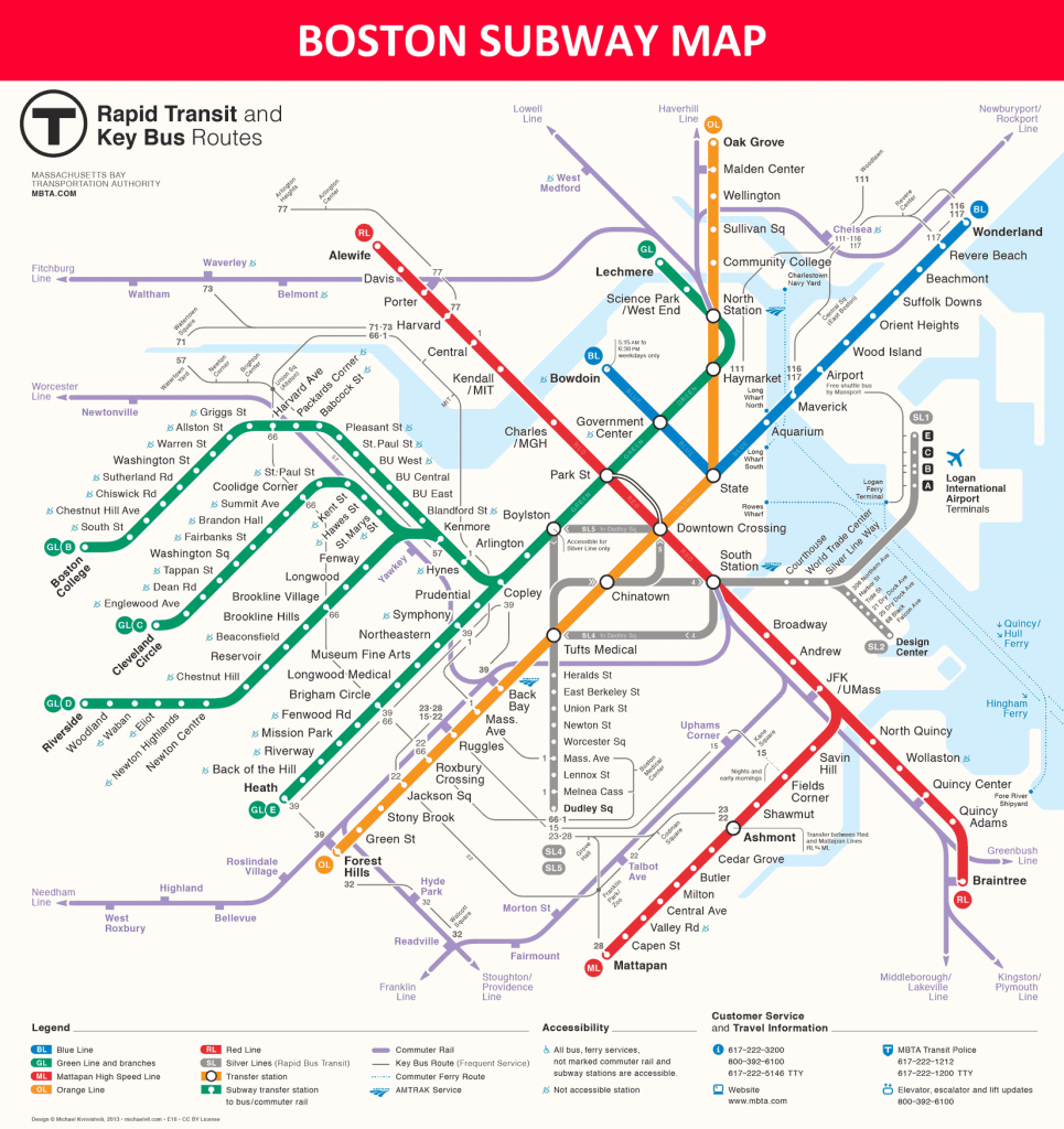 Boston Subway Map - Lines, Stations And Interchanges throughout Mbta Subway Map Printable