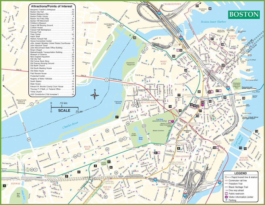 Boston Tourist Attractions Map - Boston Tourist Map Printable pertaining to Boston Tourist Map Printable