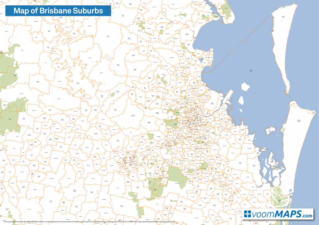 Brisbane Suburbs Map – Voommaps throughout Brisbane City Map Printable