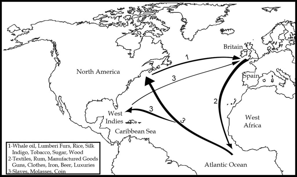 British Colonial Empire And Industrial Policy: Protection in Triangular Trade Map Printable