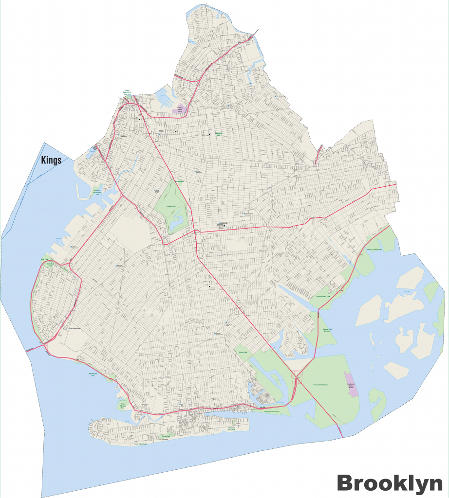 Brooklyn Street Map throughout Brooklyn Street Map Printable