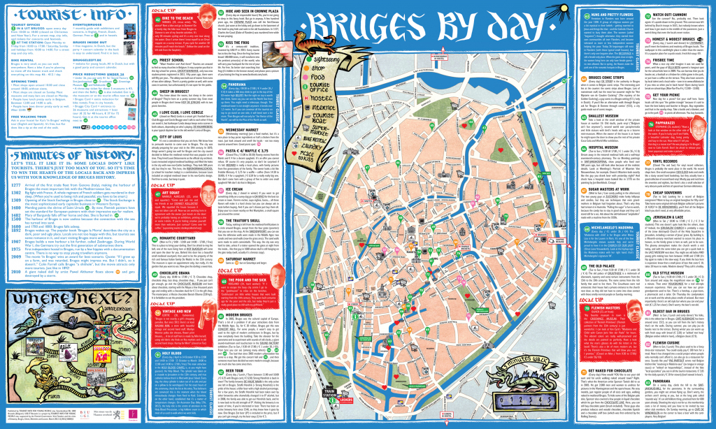Bruges Sightseeing Map Free Tourist Attractions Teclabs Org 2835 for Printable Street Map Of Bruges