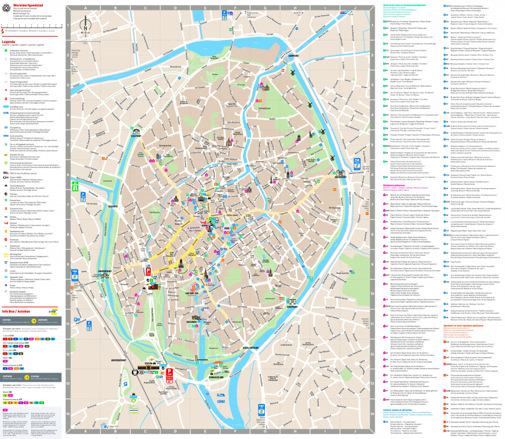 Bruges Sightseeing Map with Bruges Map Printable