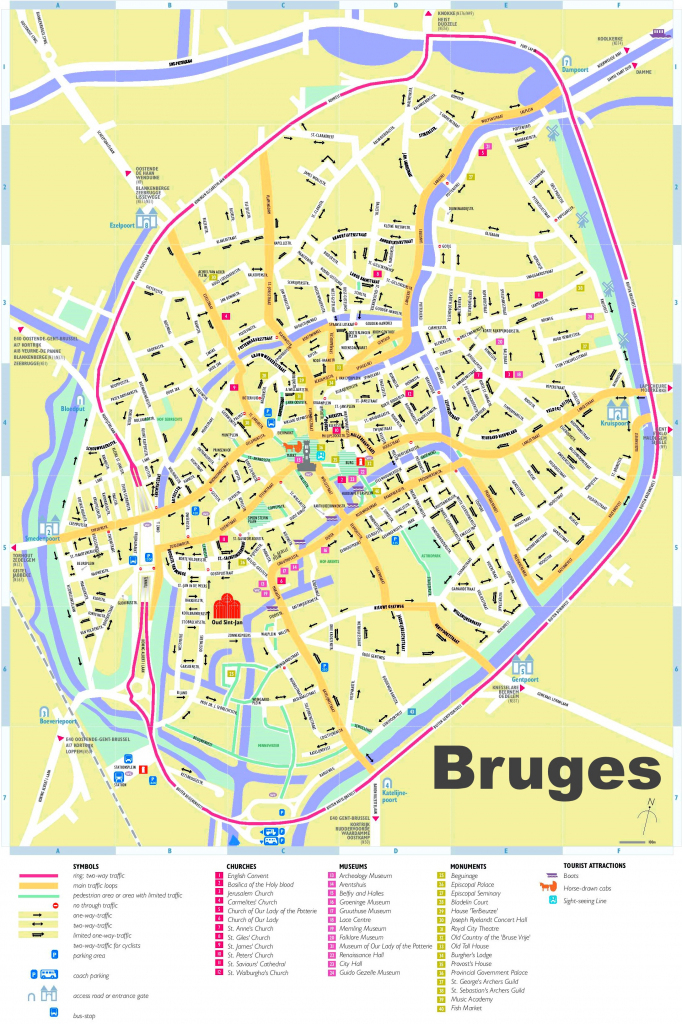 Bruges Tourist Map with regard to Bruges Map Printable