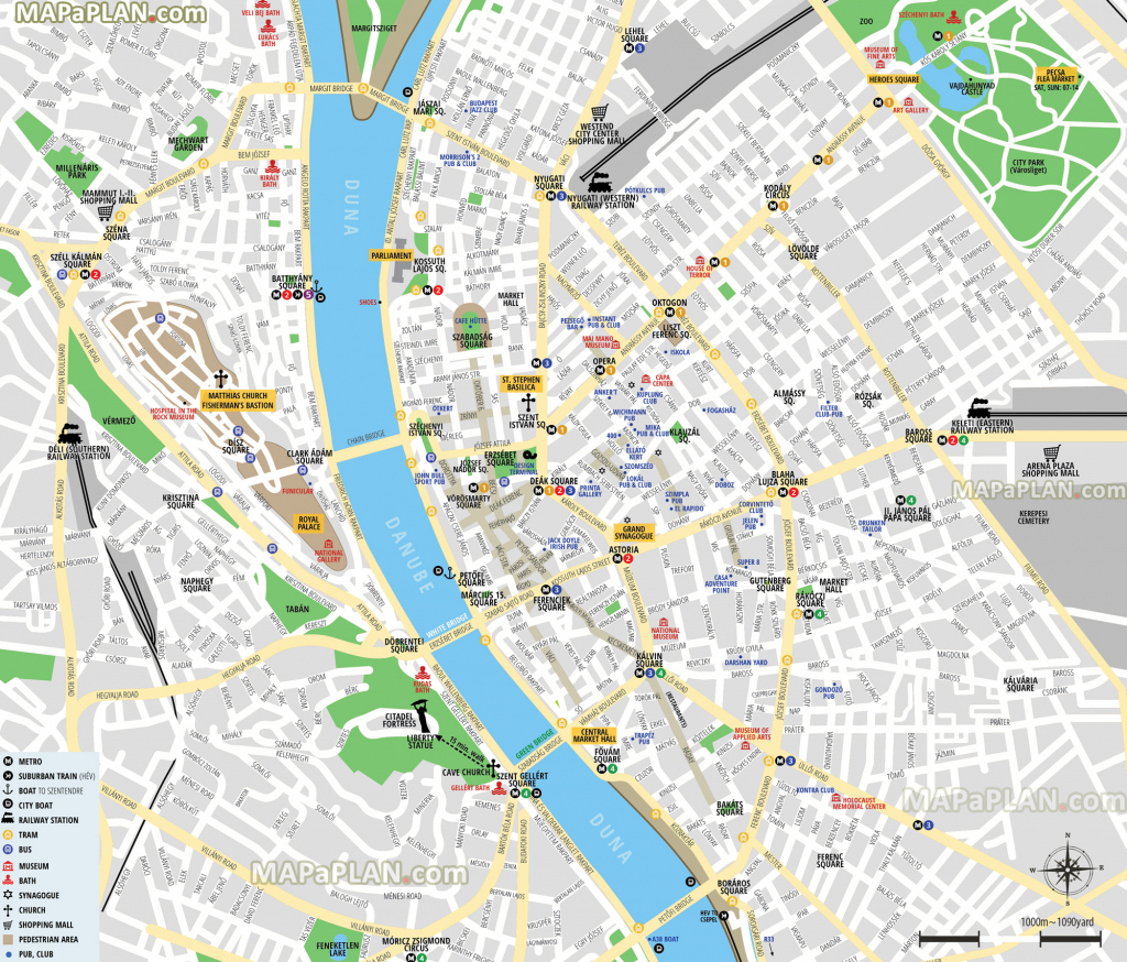 Budapest Maps - Top Tourist Attractions - Free, Printable City for Printable Map Of Budapest