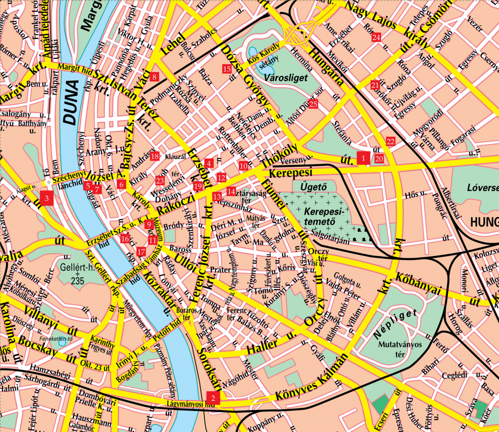 Budapest Street Map - Budapest Hungary • Mappery for Budapest Street Map Printable