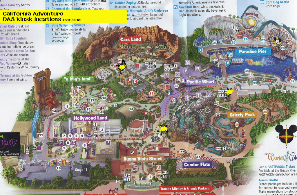 California Adventure Das Kiosk Locations Printable Map Of Disney pertaining to Printable California Adventure Map
