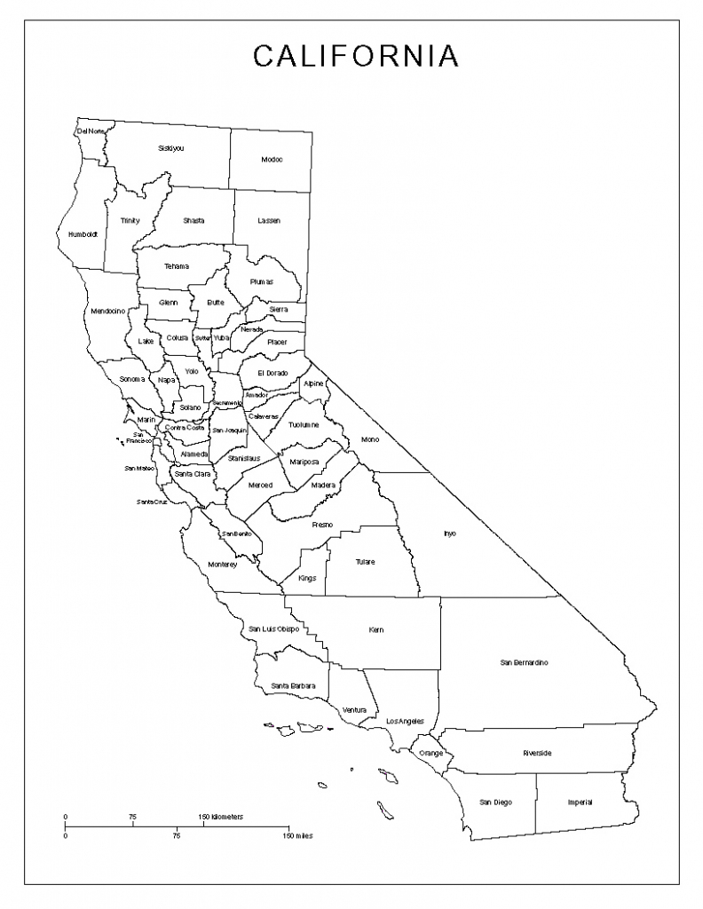 California Co Names California State Map Blank Map Of California inside Blank Map Of California Printable