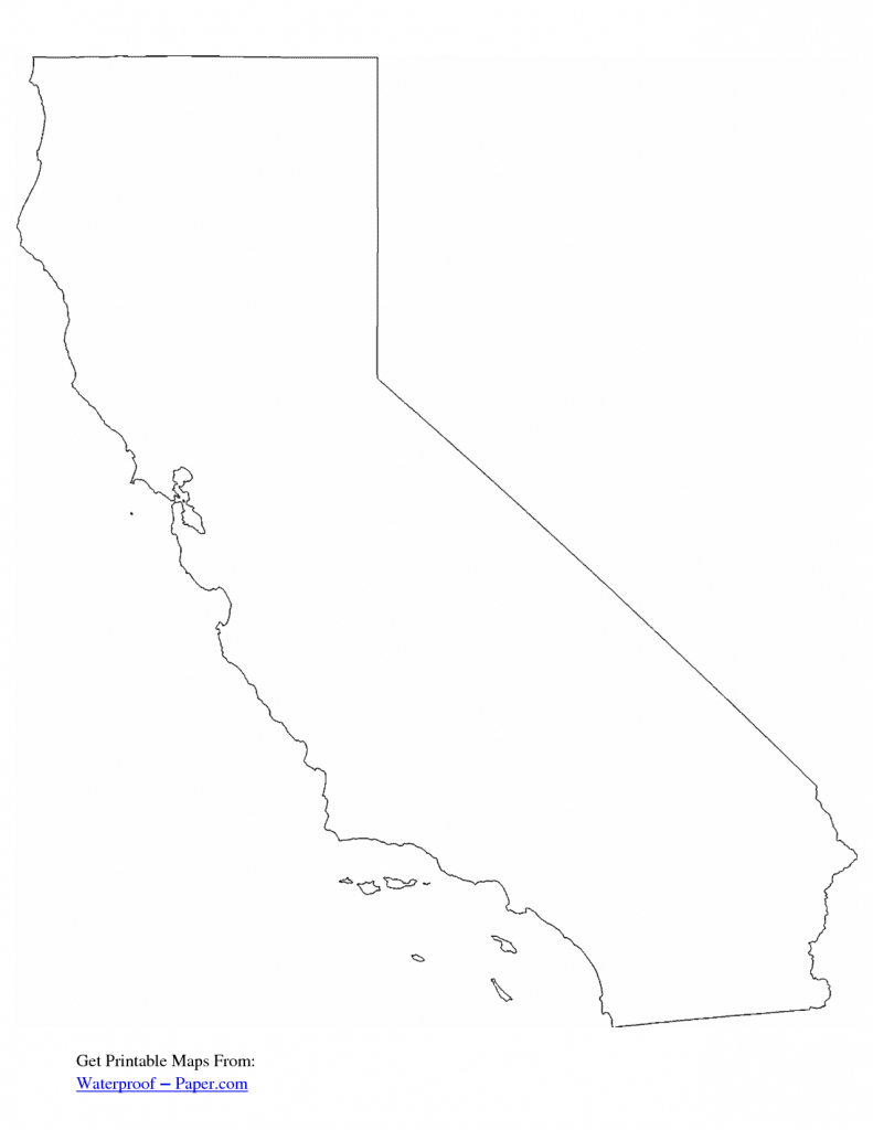 California Free State Printables | Free Printable California Outline intended for Blank Map Of California Printable