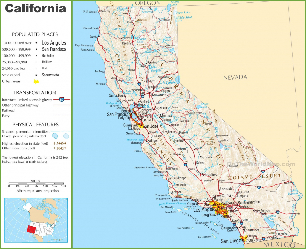 California Highway Map in Printable Map Of California