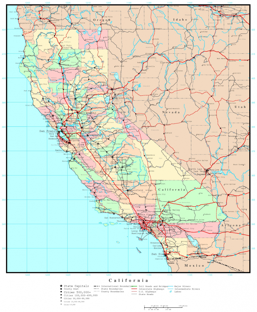 California Map - Online Maps Of California State within Printable Road Map Of California