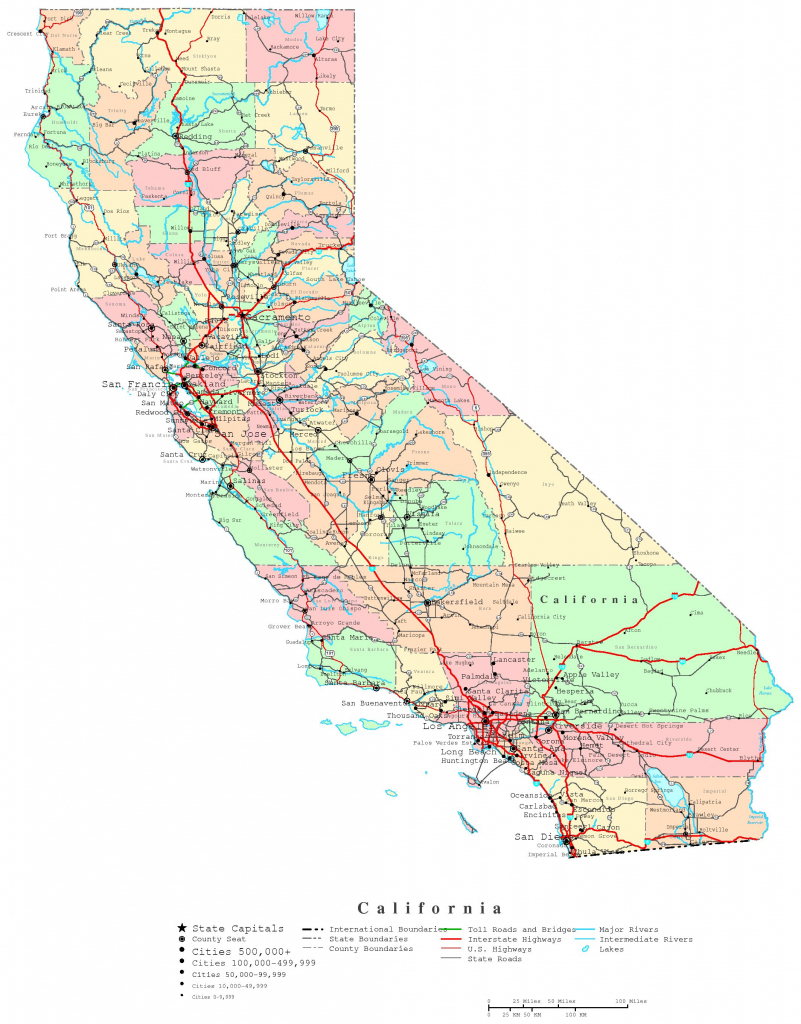 California Printable Map intended for Printable Map Of Southern California