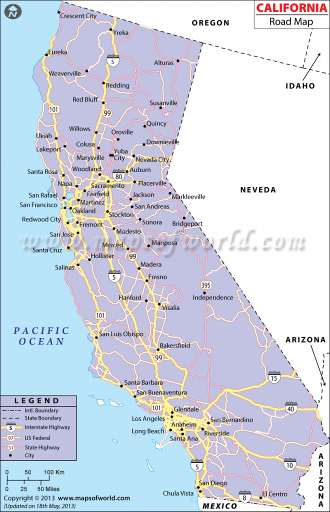 California Road Map Best Maps Of Printable Map Of California For inside Printable Map Of California For Kids
