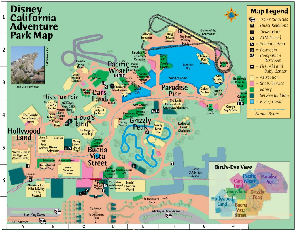 California Road Map California Adventure Map With Cars Land X Map throughout Printable California Adventure Map