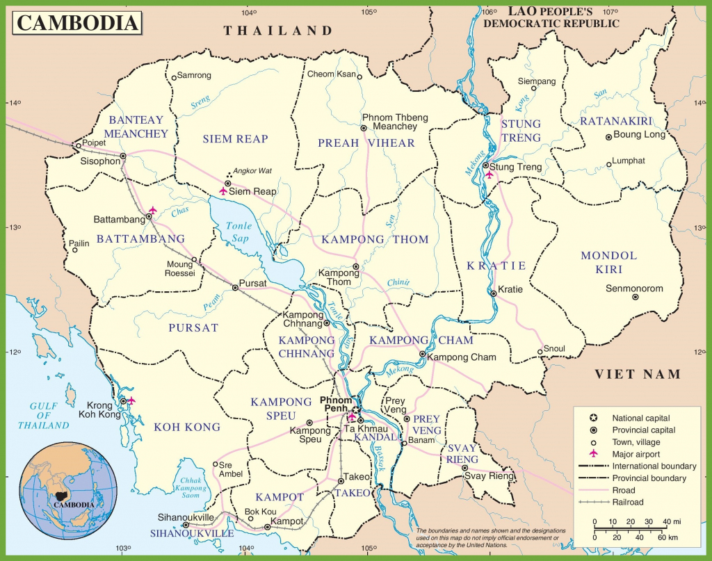 Cambodia Maps | Maps Of Cambodia for Printable Map Of Cambodia