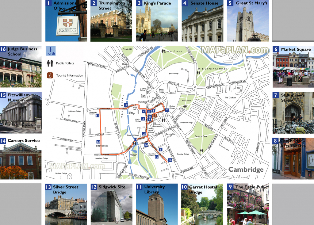 Cambridge Maps - Top Tourist Attractions - Free, Printable City intended for Cambridge Tourist Map Printable