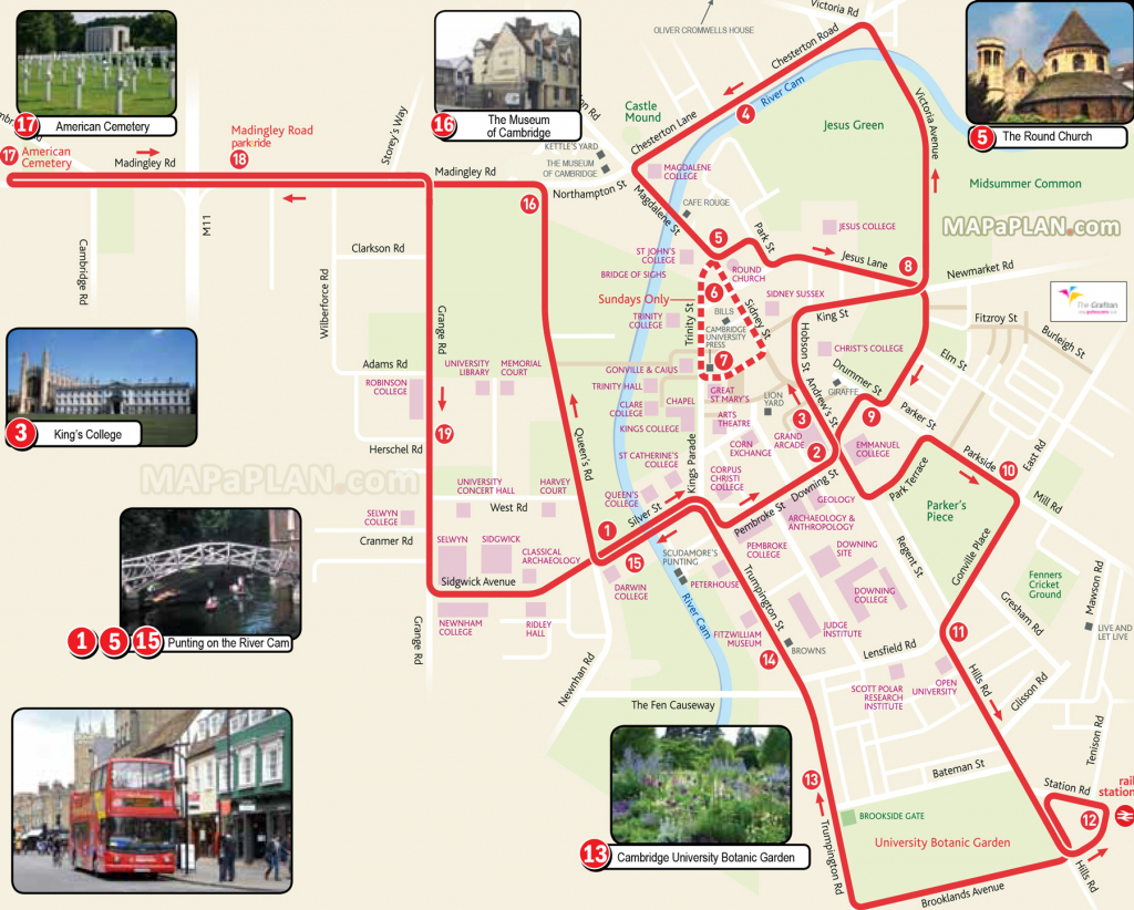 Cambridge Maps - Top Tourist Attractions - Free, Printable City with Cambridge Tourist Map Printable