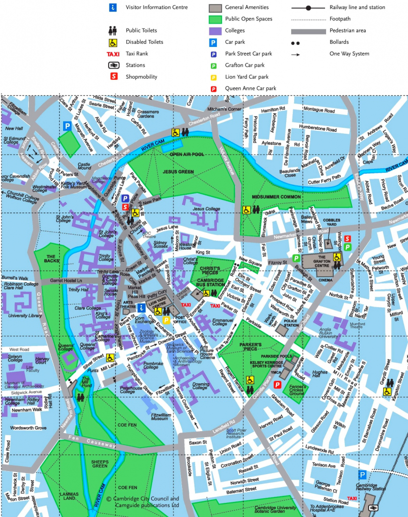 Cambridge Tourist Map intended for Cambridge Tourist Map Printable