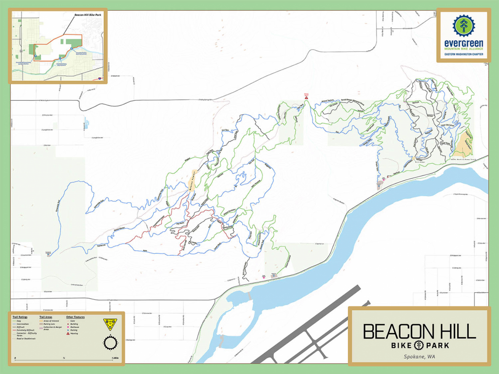 Camp Sekani &amp;amp; Beacon Hill | Evergreen East Mountain Bike Alliance intended for Downtown Spokane Map Printable