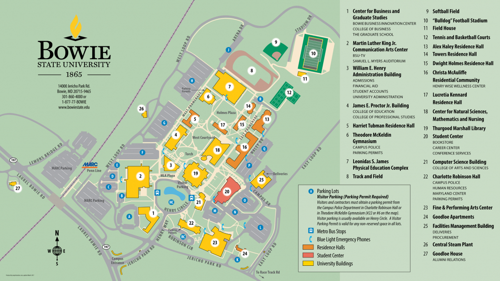 Campus Map · Bowie State University throughout Boise State University Printable Campus Map