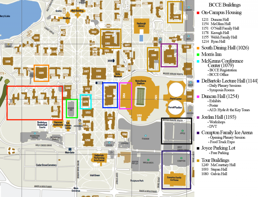 Campus Map intended for Notre Dame Campus Map Printable