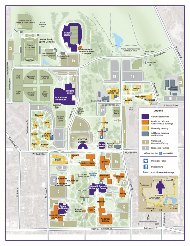Campus Map | University Of Wisconsin-Whitewater in Printable Uw Madison Campus Map
