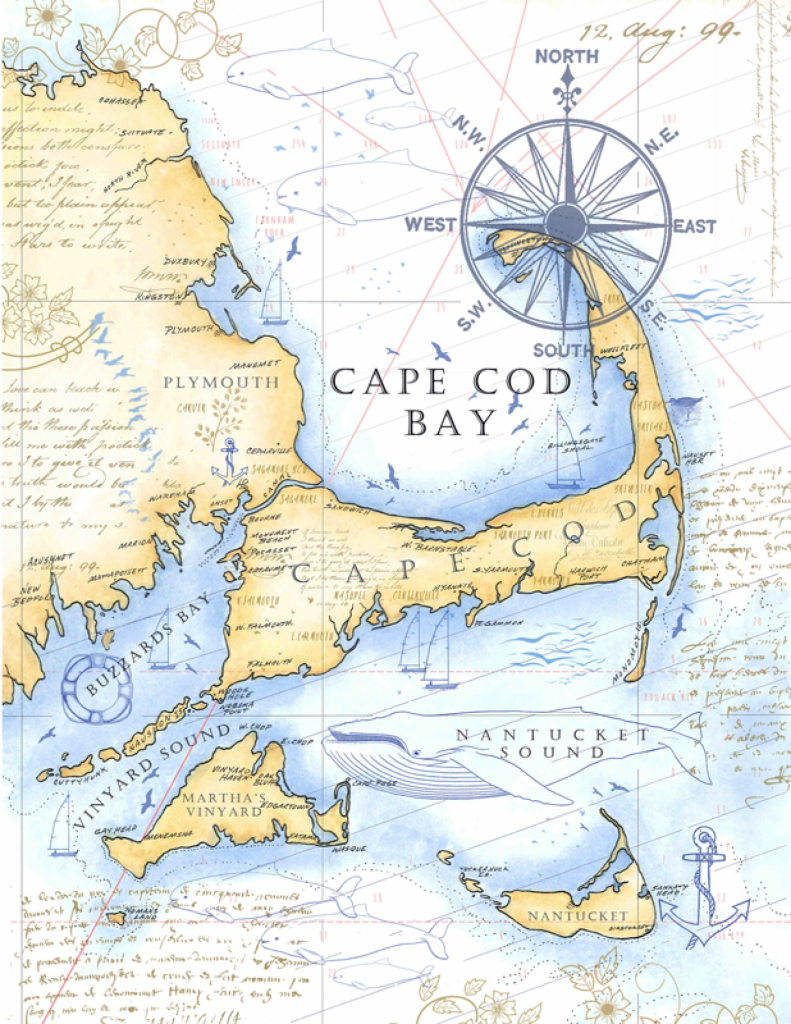 Cape Cod Catch Collection&amp;quot; Digital Bundle | Laure Paillex Art And Design within Printable Map Of Cape Cod