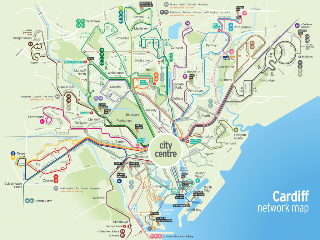 Cardiff Transport Map inside Printable Map Of Cardiff