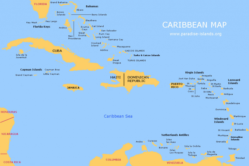Caribbean Map | Free Map Of The Caribbean Islands with regard to Maps Of Caribbean Islands Printable