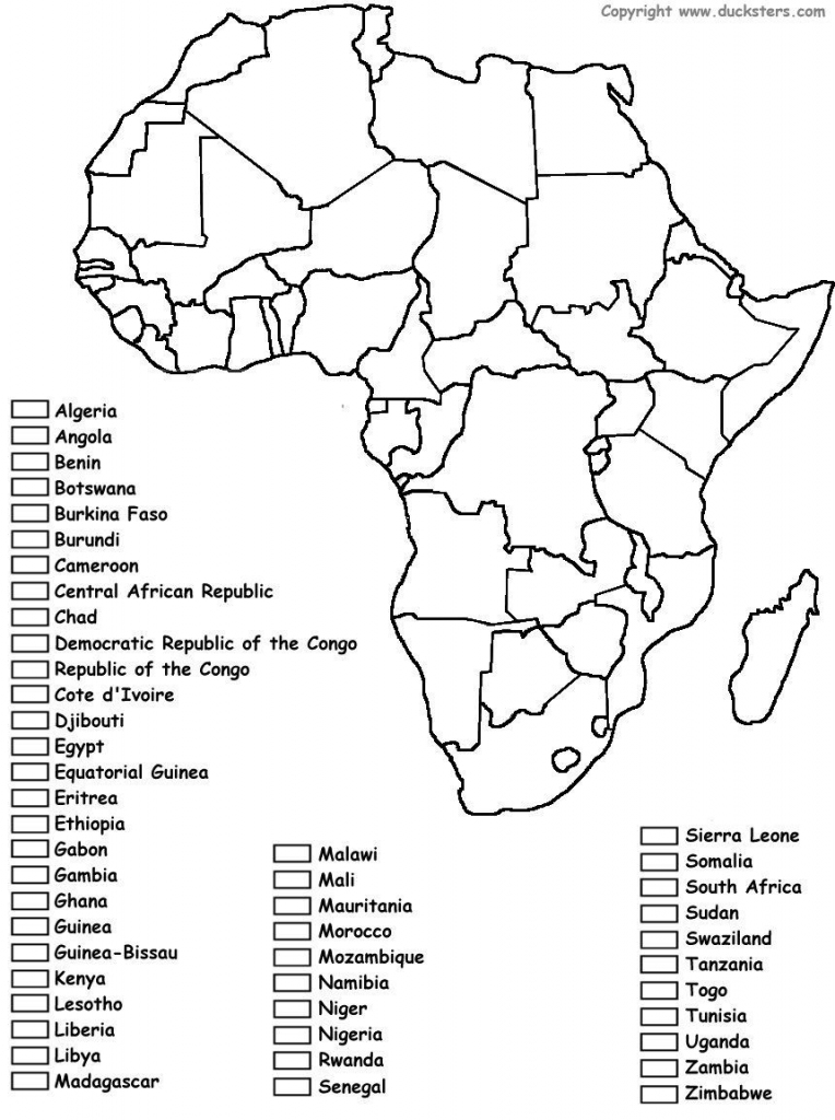 Cc Cycle 1 Africa Coloring Map | Cc Cycle 1 | Pinterest within World Map Test Printable