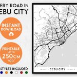 Cebu City Map Print Cebu City Print Cebu City Map | Etsy Within Cebu City Map Printable