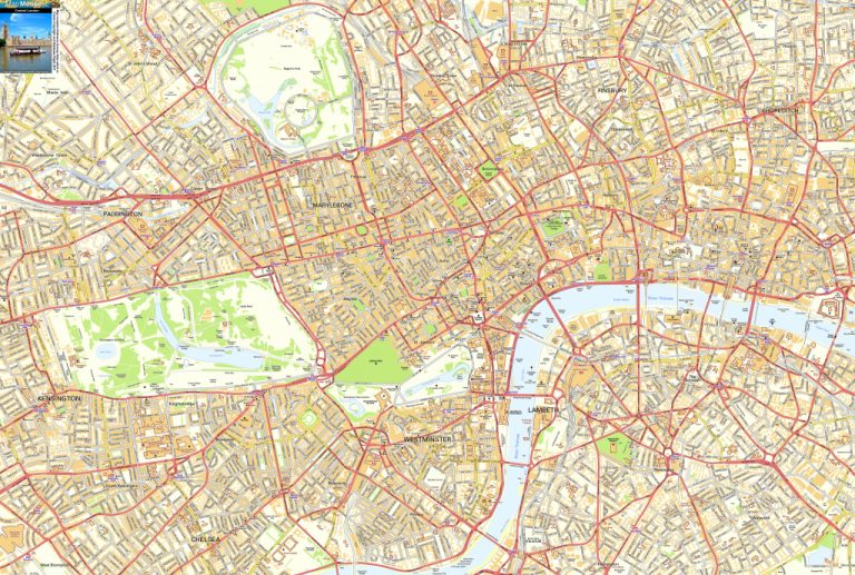 Central London Offline Sreet Map, Including Westminter, The City ...