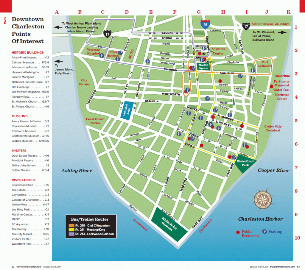 Detailed Map Of The Charleston Dash Trolley Routes Charleston Sc In 