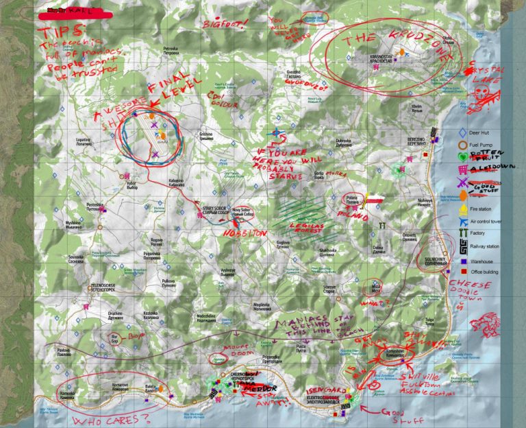 Chernarus Map With Annotations Dayz Tv For Printable Dayz Standalone