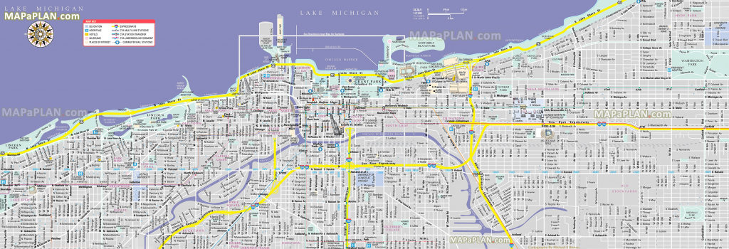 Chicago Maps - Top Tourist Attractions - Free, Printable City Street Map regarding Chicago City Map Printable