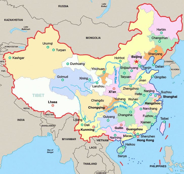 China City Map Map Of China Cities Printable China City Map With   China City Map Map Of China Cities Printable China City Map With Regard To Printable Map Of China 728x690 