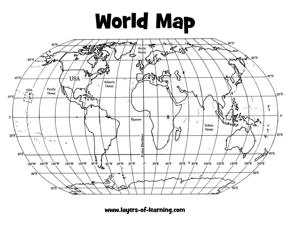 Climate: Latitude And Longitude World Map Grid Layers Of Learning with regard to Map Of World Latitude Longitude Printable