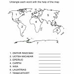 Continents Worksheet: Can You Spell Each Continent Correctly?   All Esl For Free Printable World Map Worksheets