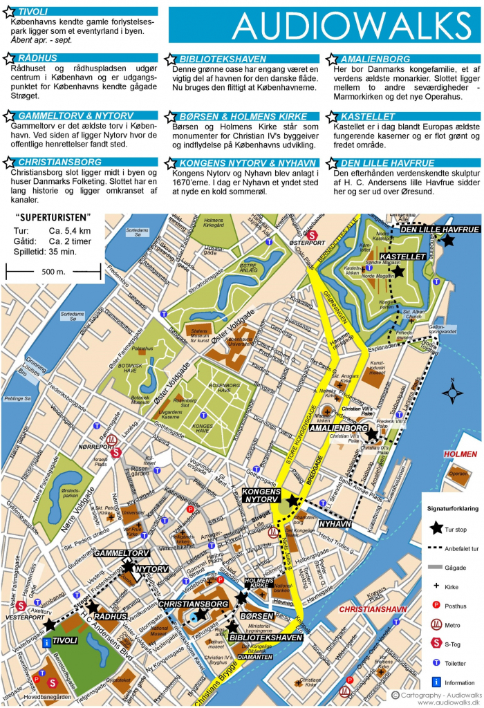 Copenhagen City Center Map pertaining to Printable Map Of Copenhagen