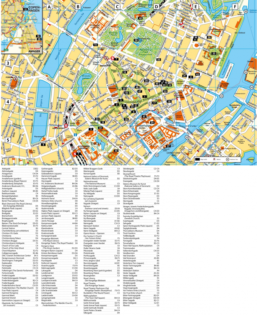 Copenhagen Tourist Attractions Map for Printable Tourist Map Of Copenhagen