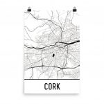 Cork Ireland Street Map Poster | Cork Ireland & Other Townships Pertaining To Cork City Map Printable