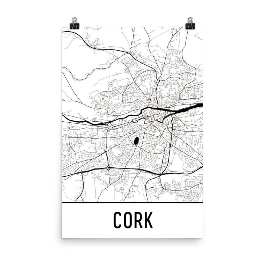 Cork Ireland Street Map Poster | Cork Ireland &amp;amp; Other Townships pertaining to Cork City Map Printable