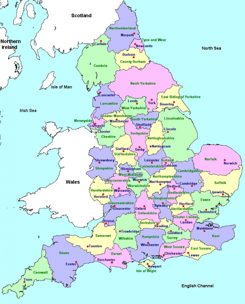 Counties And County Towns | Geo - Maps - England In 2019 | England inside Printable Map Of England