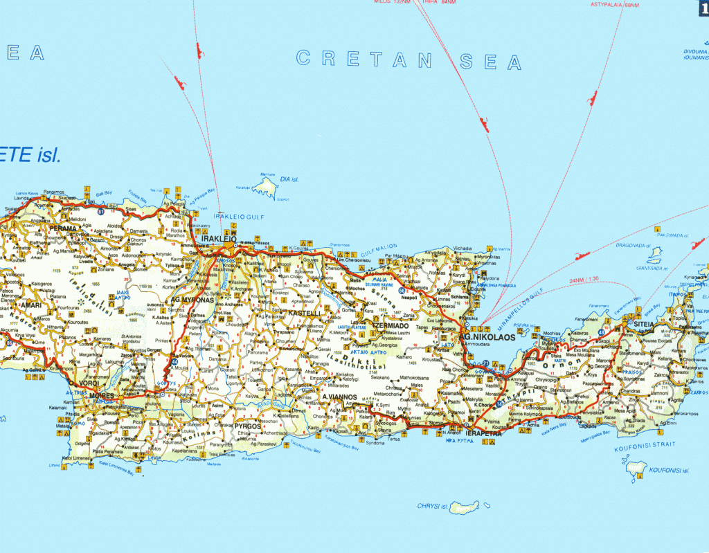 Crete Maps, Print Maps Of Crete, Map Of Chania Or Heraklion inside Printable Map Of Crete