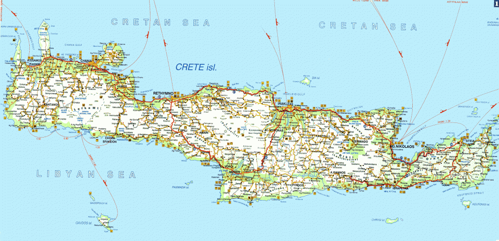 Crete Maps, Print Maps Of Crete, Map Of Chania Or Heraklion intended for Printable Map Of Crete