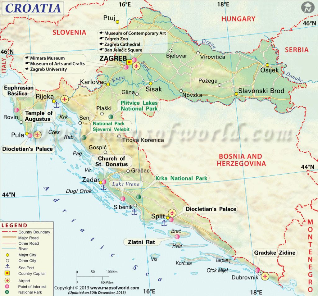 Croatia Map, Map Of Croatia throughout Printable Map Of Croatia