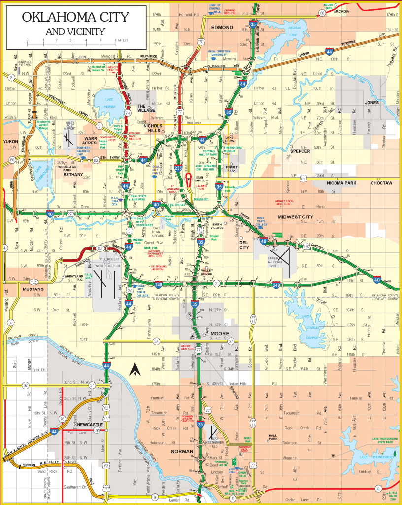 Current Oklahoma State Highway Map inside Oklahoma State Map Printable